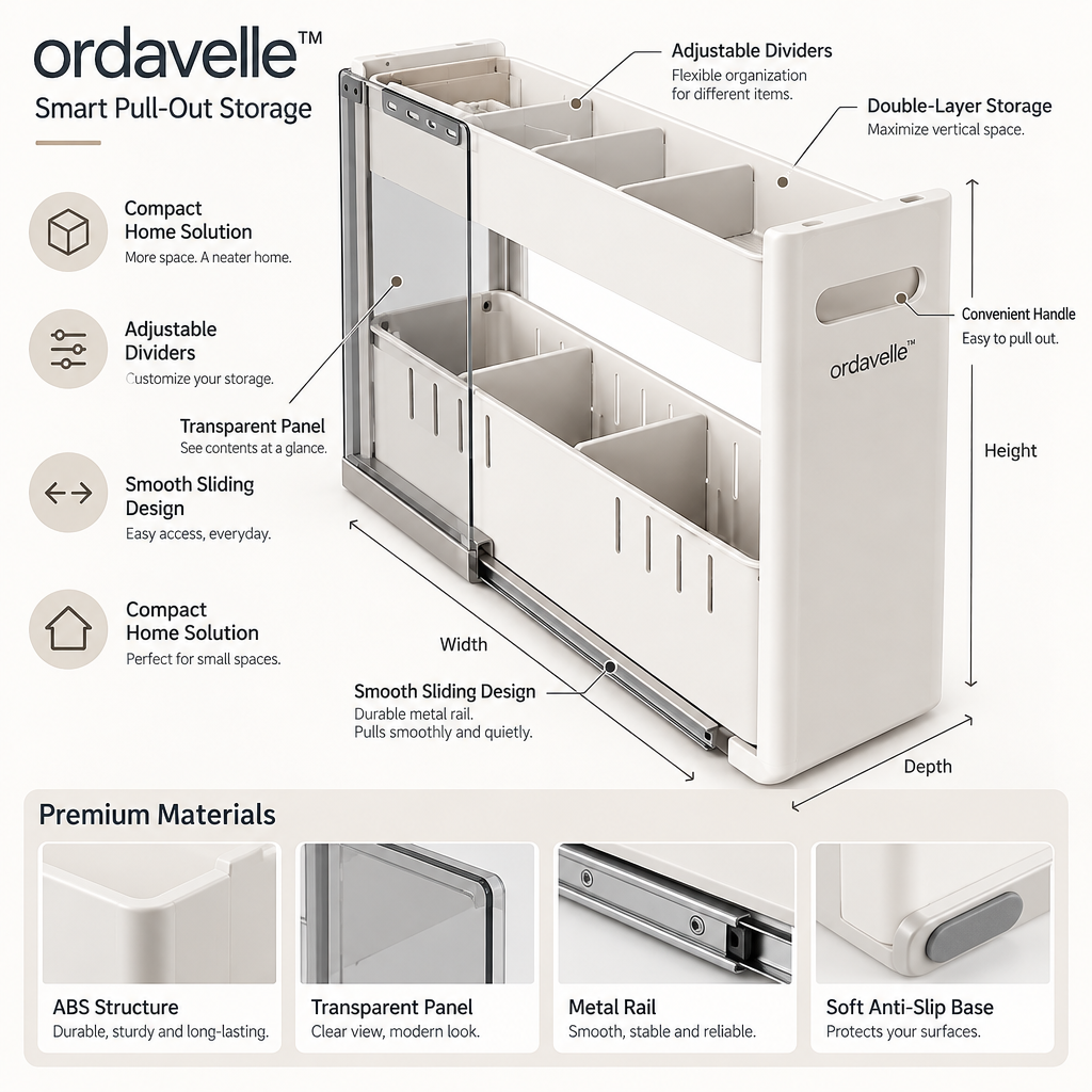 ordavelle™  Hidden Drawer Side Organizer