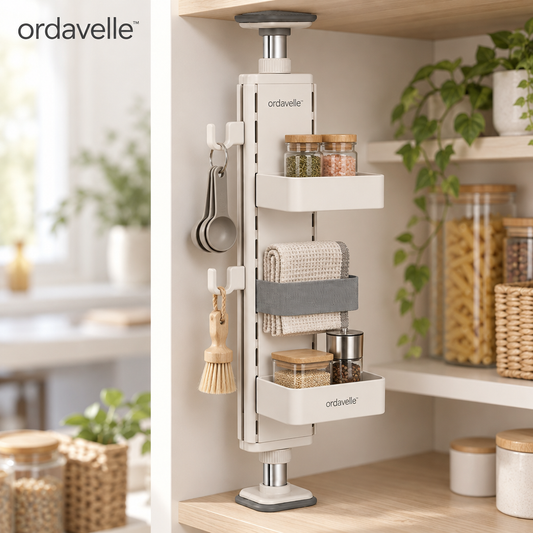 ordavelle™  Tension-Fit Storage Wall Organizer