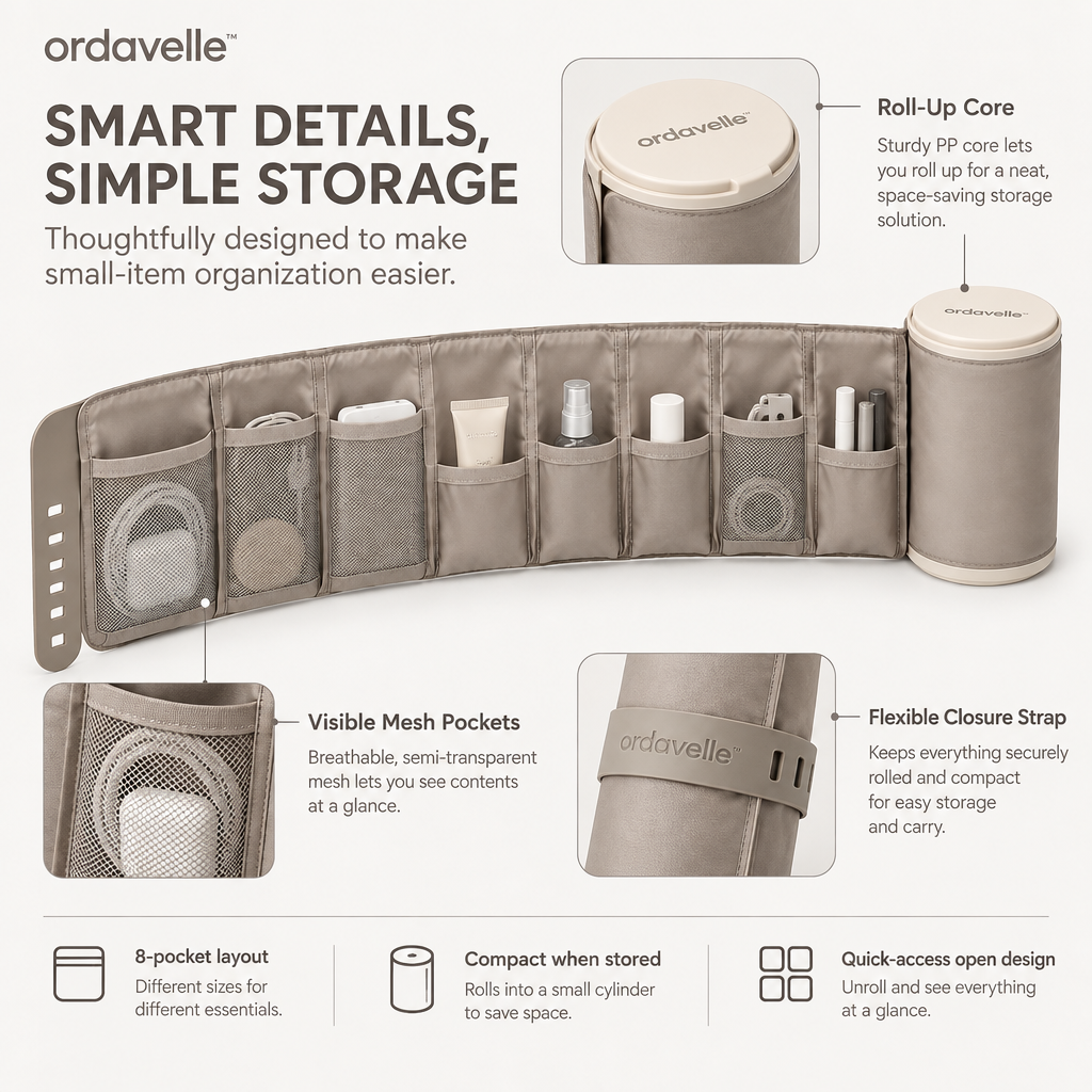 ordavelle™  Roll-Out Home Essentials Organizer