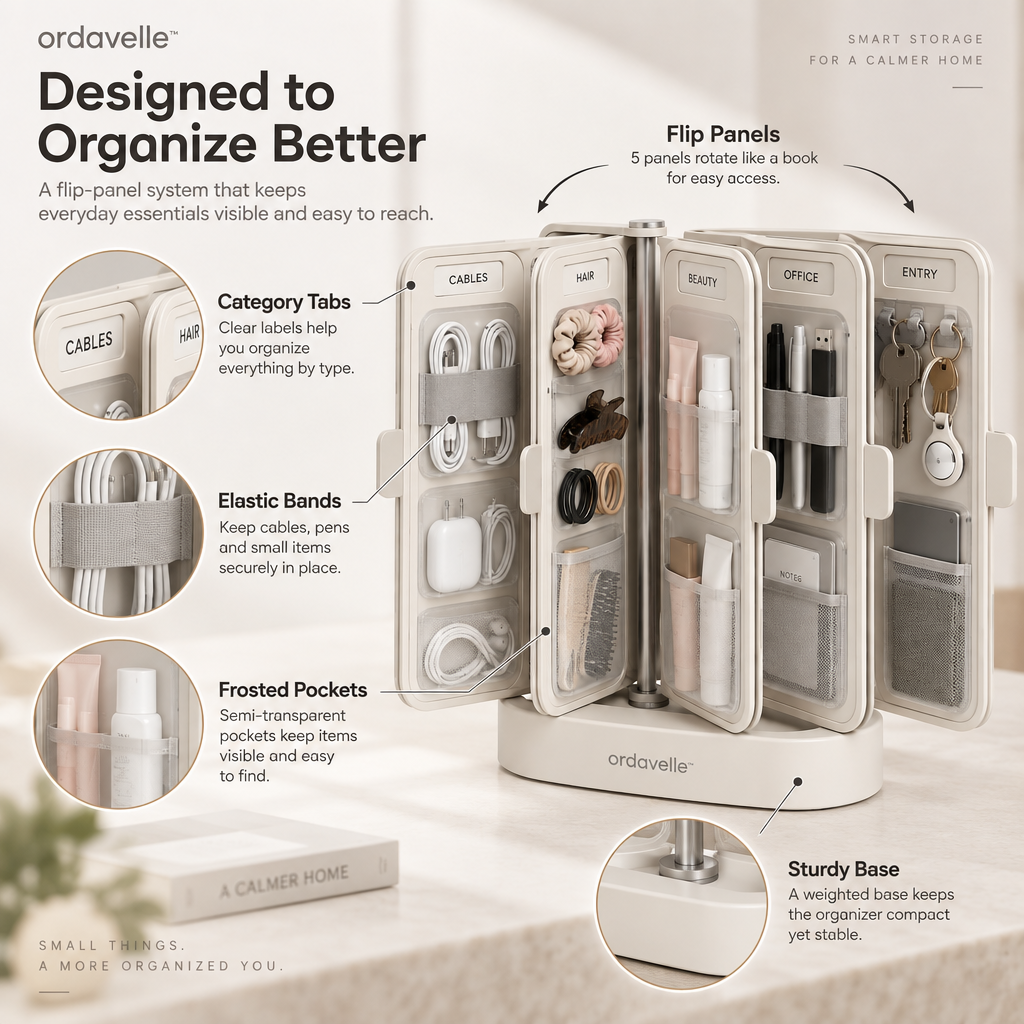 ordavelle™  Vertical Flip-Panel Organizer